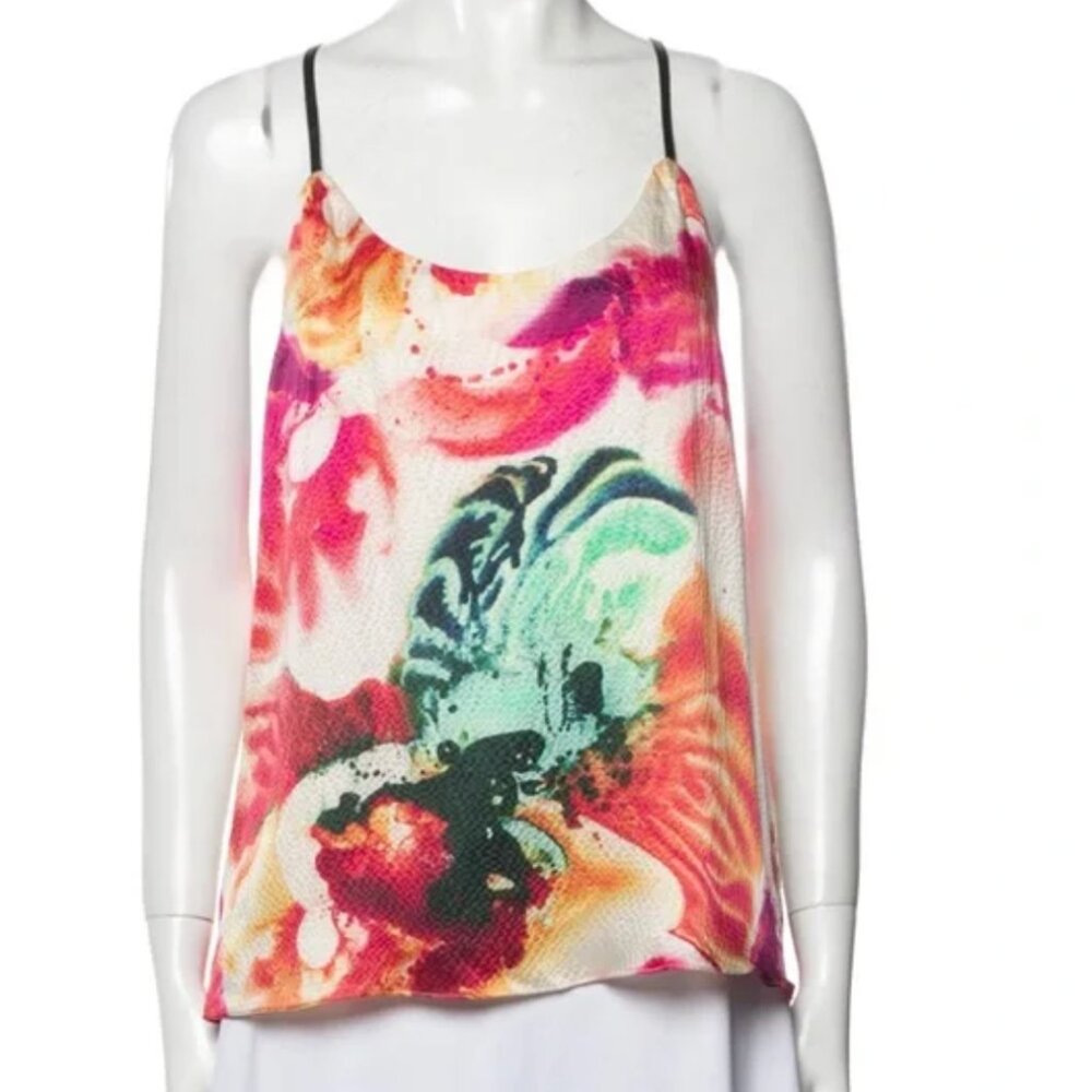Alice + Olivia Silk Watercolor Floral Top Size S